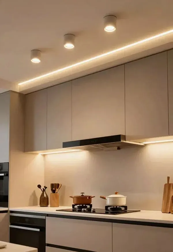 32 ایده لاین نوری زیر کابینت که ظاهر آشپزخانه را متحول میکند! 16 Under cabinet linear light 13