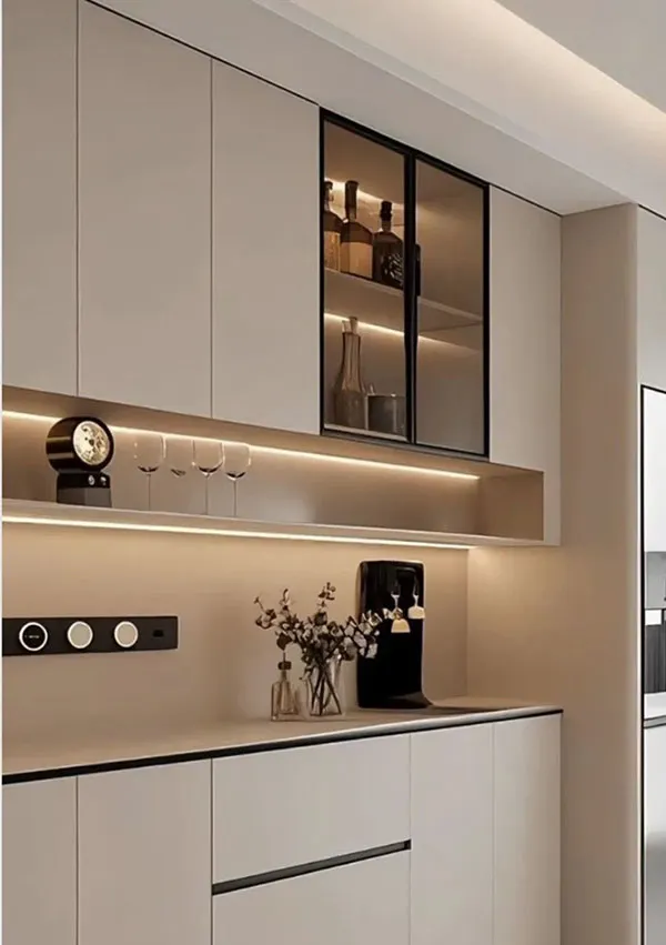 32 ایده لاین نوری زیر کابینت که ظاهر آشپزخانه را متحول میکند! 25 Under cabinet linear light 21