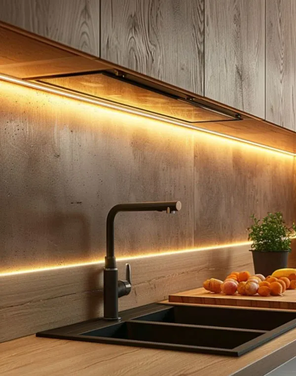32 ایده لاین نوری زیر کابینت که ظاهر آشپزخانه را متحول میکند! 27 Under cabinet linear light 24