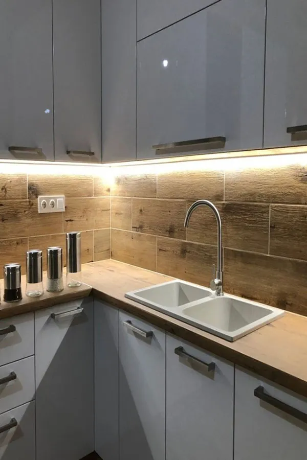 32 ایده لاین نوری زیر کابینت که ظاهر آشپزخانه را متحول میکند! 29 Under cabinet linear light 26