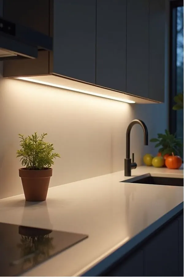 32 ایده لاین نوری زیر کابینت که ظاهر آشپزخانه را متحول میکند! 32 Under cabinet linear light 30