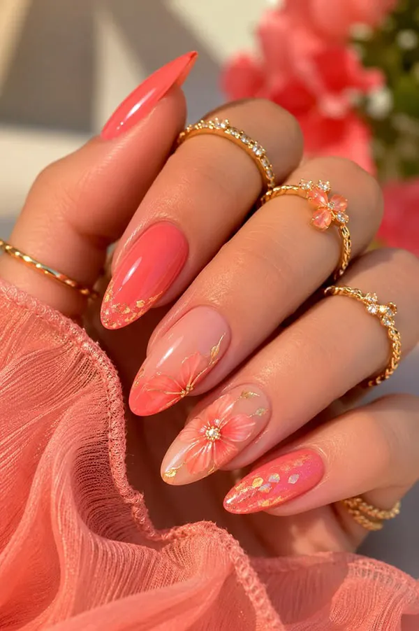 35 طرح ناخن تابستانی دخترانه فانتزی که حس تعطیلات را روی دستها میآورد! 14 Whimsical summer nail designs for girls 10