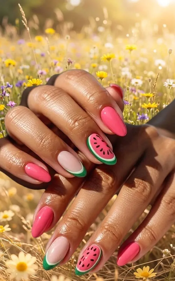 35 طرح ناخن تابستانی دخترانه فانتزی که حس تعطیلات را روی دستها میآورد! 22 Whimsical summer nail designs for girls 18
