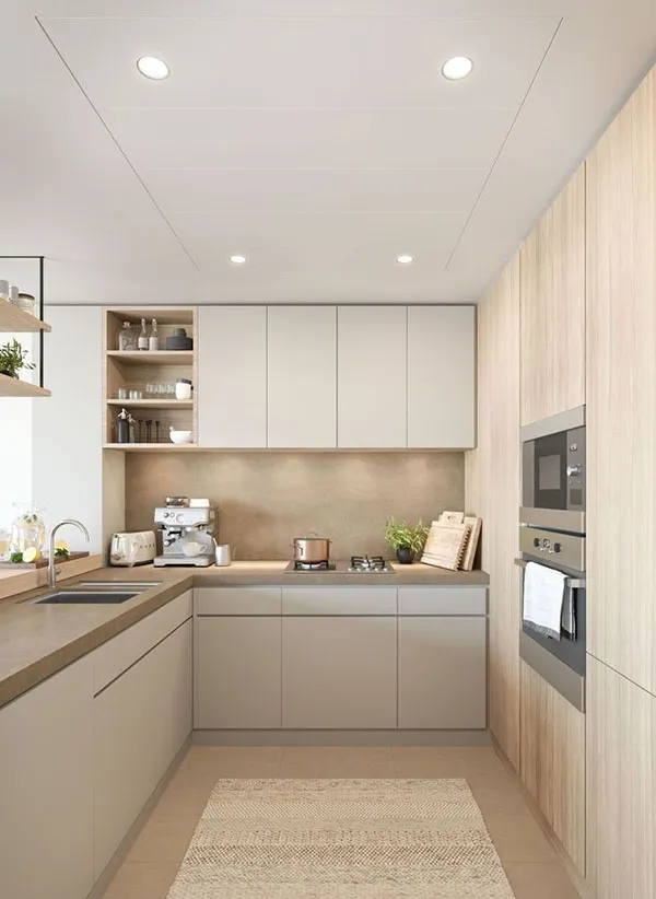 White and Nescafe colored cabinets 5