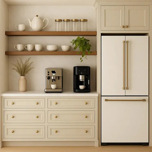 White and Nescafe colored cabinets 7