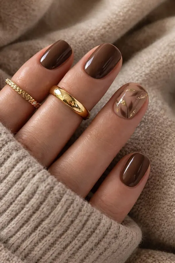 Brown nail design 12