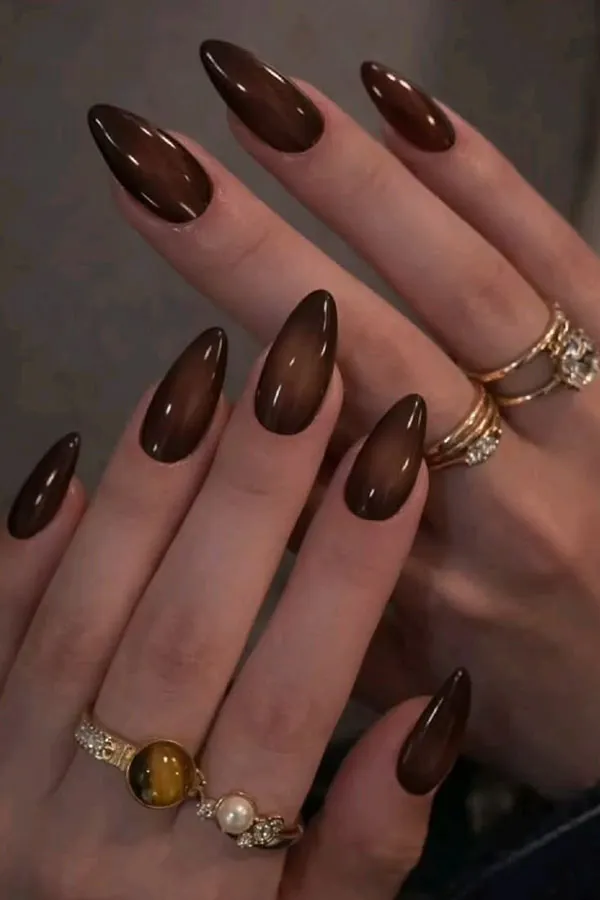Brown nail design 17