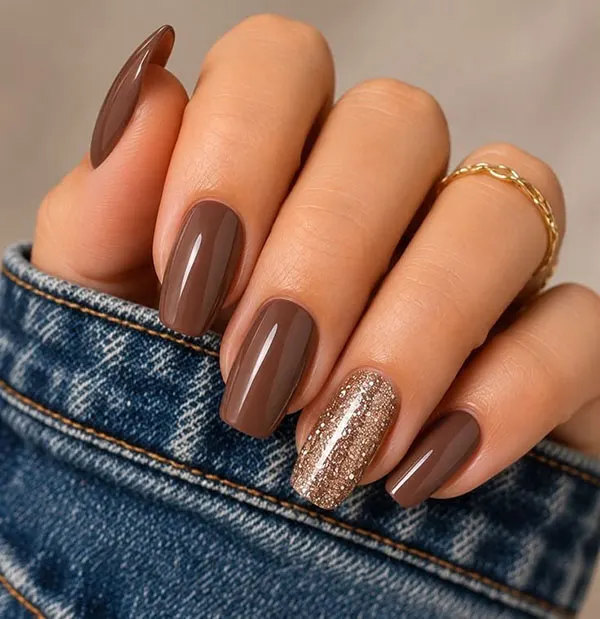 Brown nail design 18