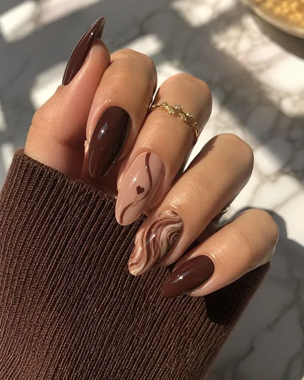 Brown nail design 25