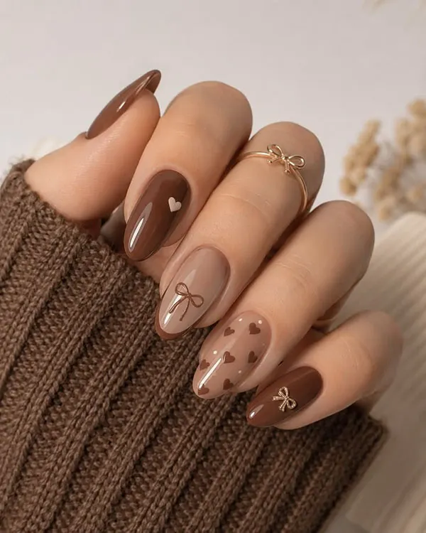 Brown nail design 26