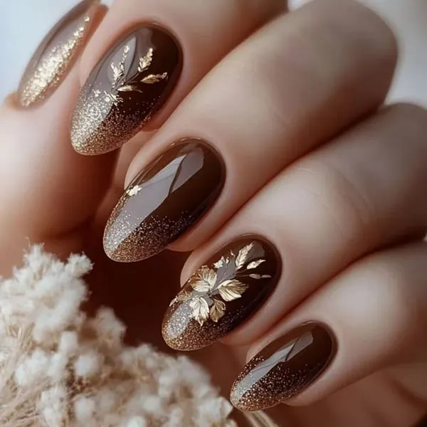 Brown nail design 7