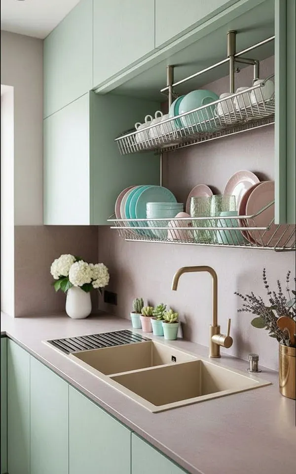 Cabinet dish rack 28