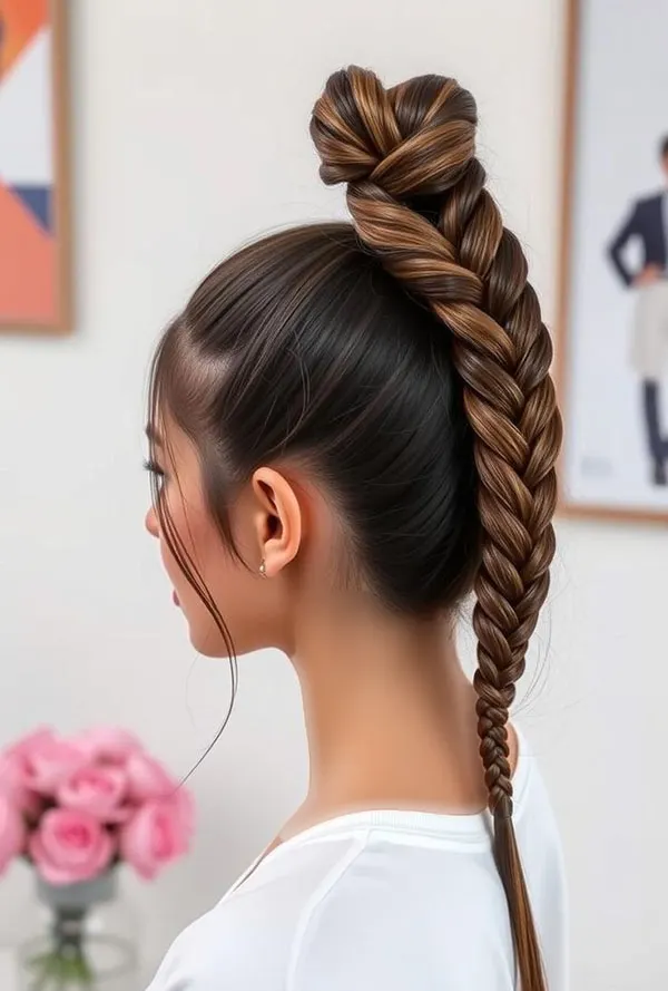 Chic braided ponytail for girls 17