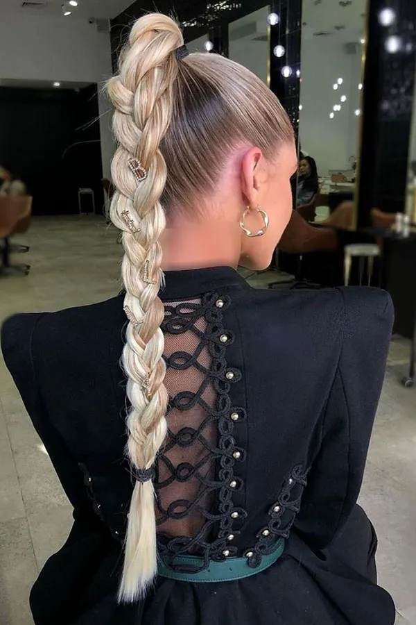 Chic braided ponytail for girls 22