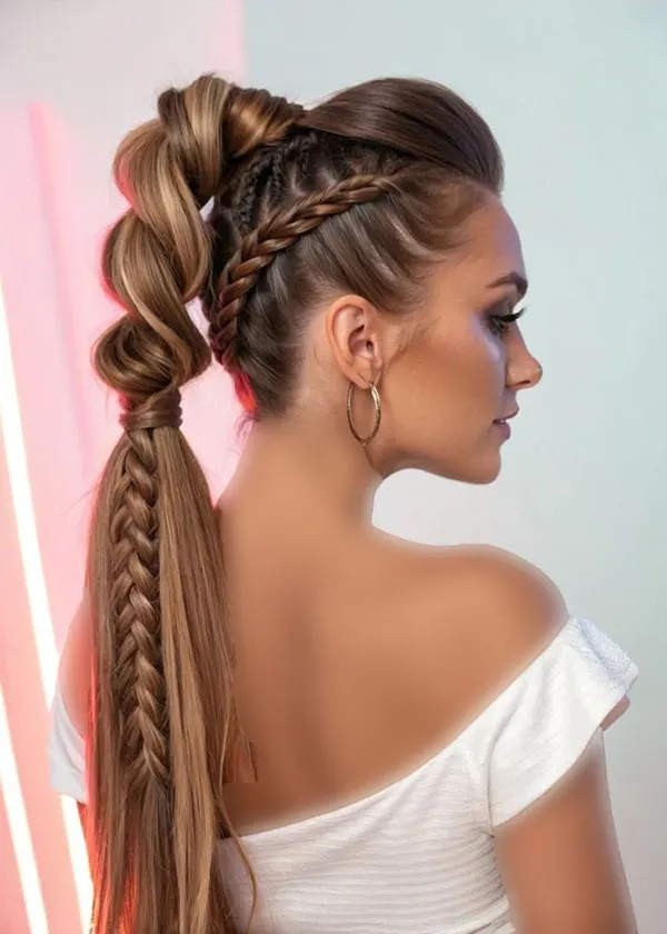 Chic braided ponytail for girls 25