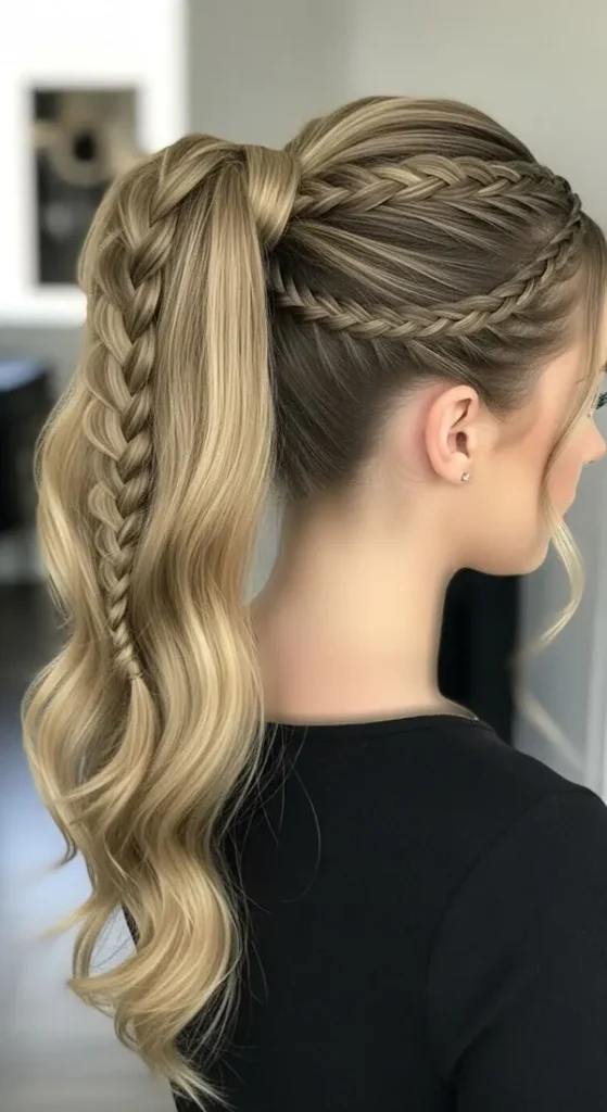 Chic braided ponytail for girls 27