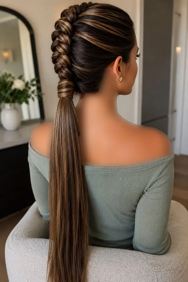 Chic braided ponytail for girls 28