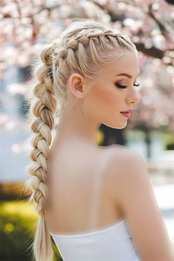 Chic braided ponytail for girls 30