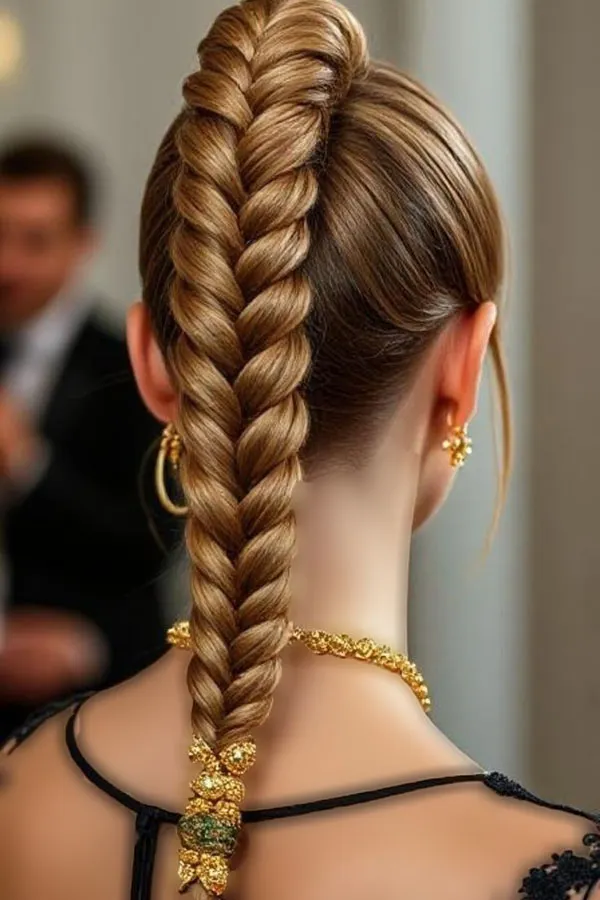 Chic braided ponytail for girls 31