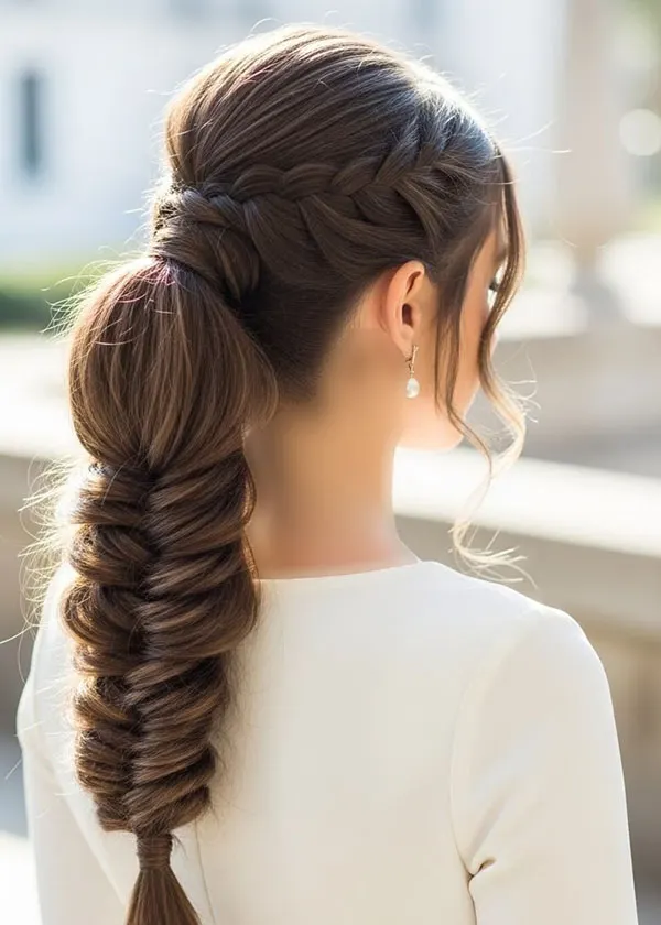 Chic braided ponytail for girls 7