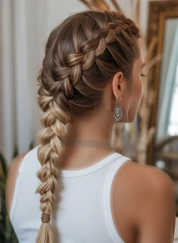 Chic braided ponytail for girls 8