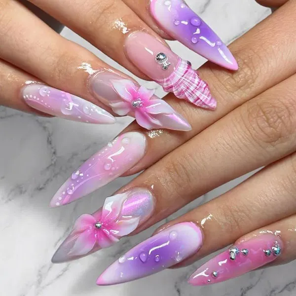 جدیدترین مدل ناخن کره ای پینترست؛ کیوت، مینیمال و ترند 2026 25 Korean nail designs from Pinterest 23