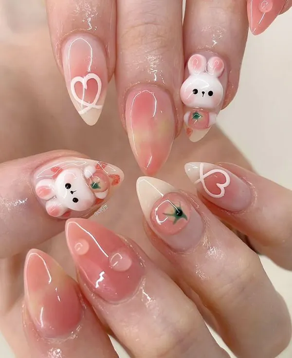 جدیدترین مدل ناخن کره ای پینترست؛ کیوت، مینیمال و ترند 2026 35 Korean nail designs from Pinterest 32