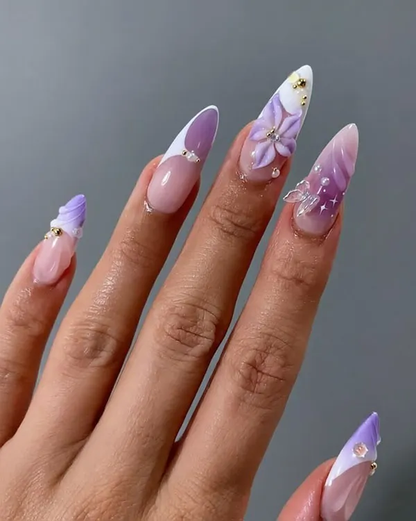 Lilac nail design 27
