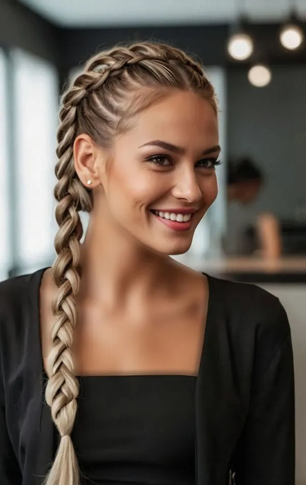Long hair braiding 11