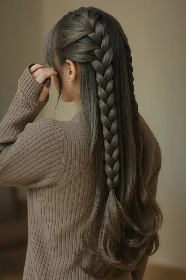 Long hair braiding 28