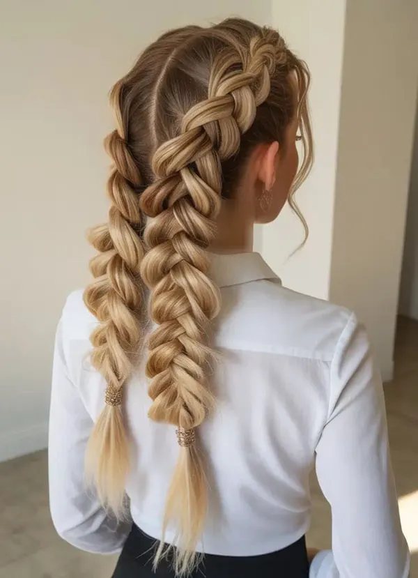 Long hair braiding 8