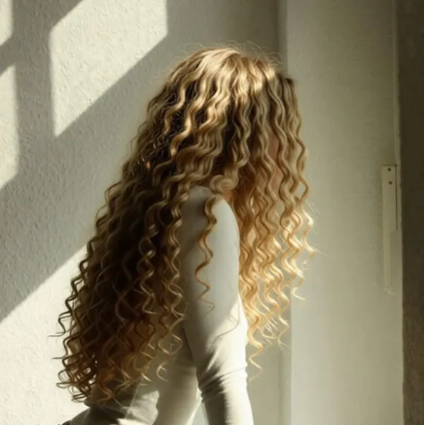 Long tight curly hairstyle 1