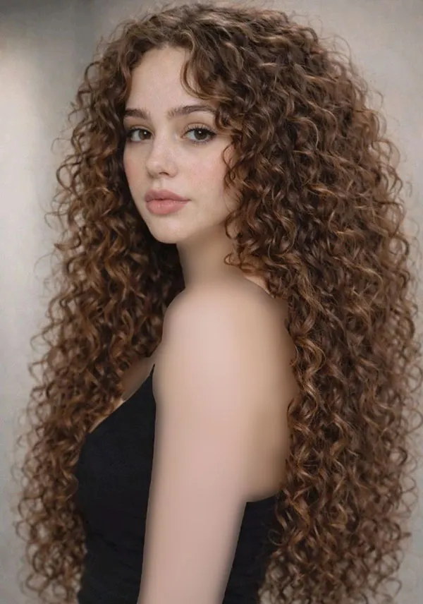 Long tight curly hairstyle 14