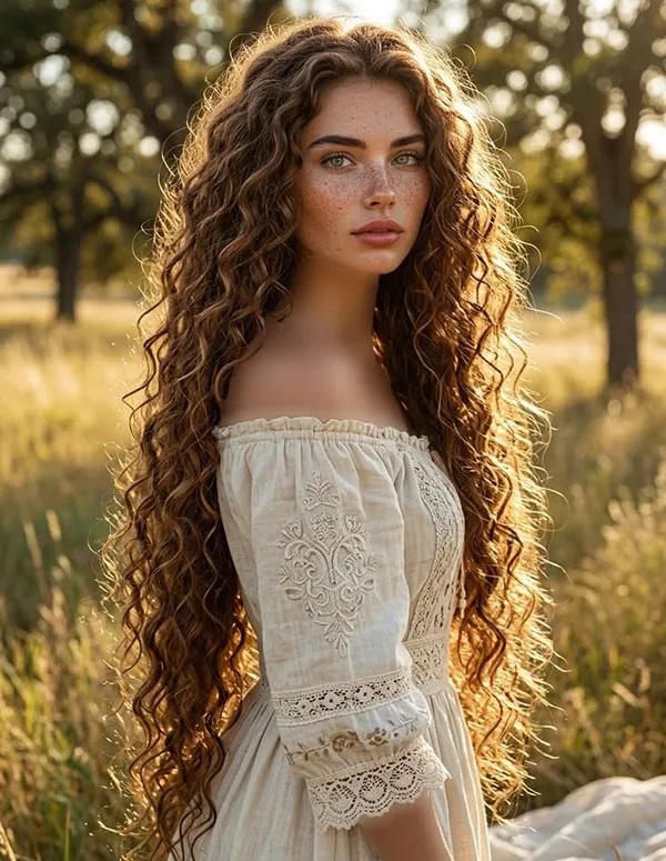 Long tight curly hairstyle 20