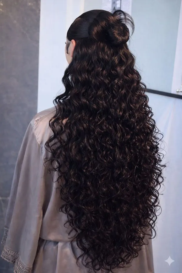 Long tight curly hairstyle 22