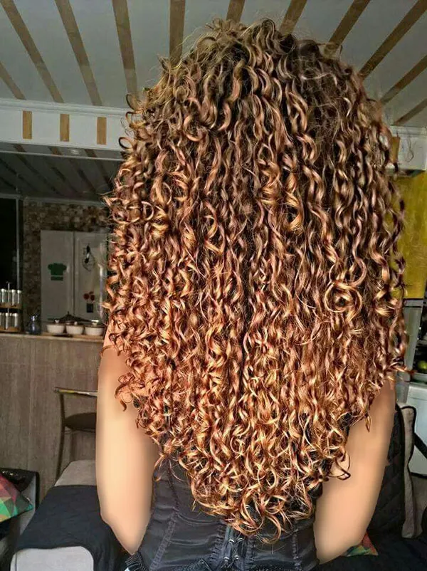 Long tight curly hairstyle 30