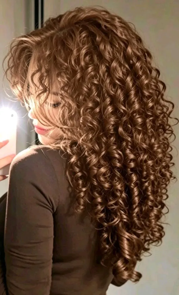 Long tight curly hairstyle 5