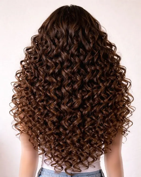 Long tight curly hairstyle 8