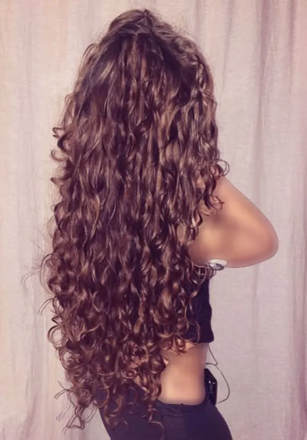 Long tight curly hairstyle 9