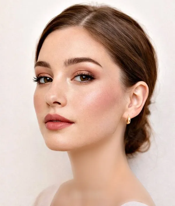 32 مدل آرایش صورت گرد دخترانه؛ ترفندهای ساده برای زاویهسازی چهره! 4 Makeup for a round face 1