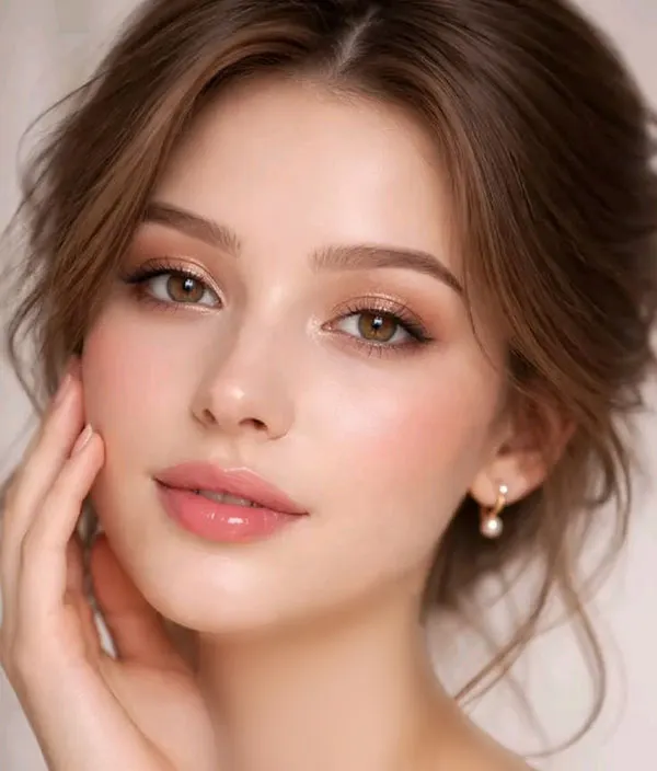 32 مدل آرایش صورت گرد دخترانه؛ ترفندهای ساده برای زاویهسازی چهره! 6 Makeup for a round face 3