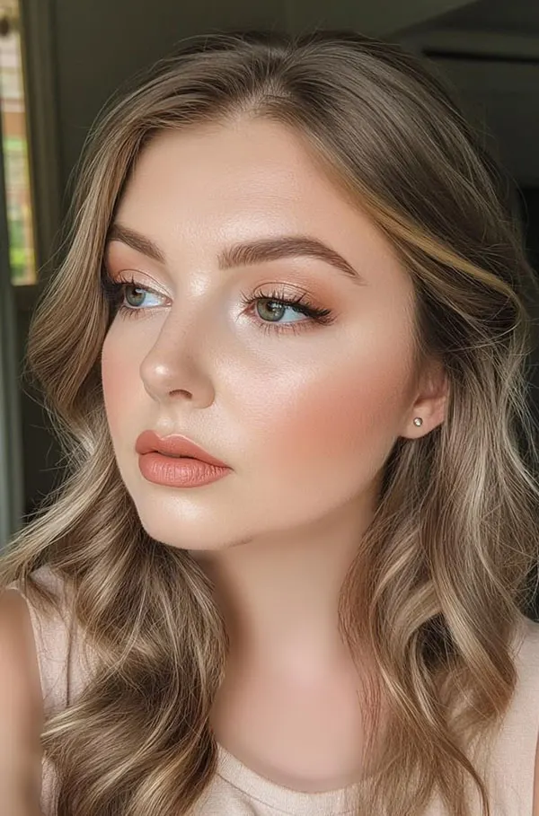 32 مدل آرایش صورت گرد دخترانه؛ ترفندهای ساده برای زاویهسازی چهره! 9 Makeup for a round face 6
