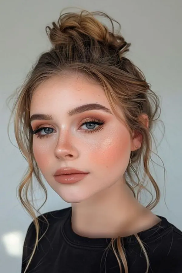 32 مدل آرایش صورت گرد دخترانه؛ ترفندهای ساده برای زاویهسازی چهره! 13 Makeup for a round face 9