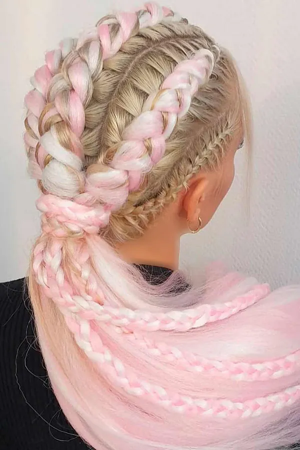 New braided hairstyles for girls with colored hair 13