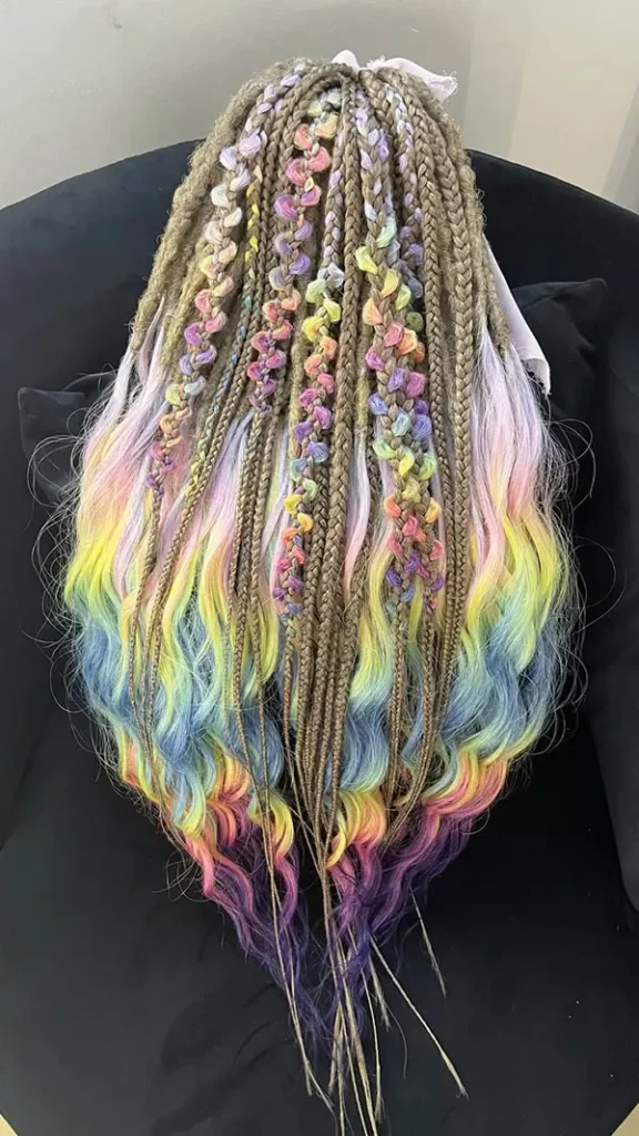 New braided hairstyles for girls with colored hair 14