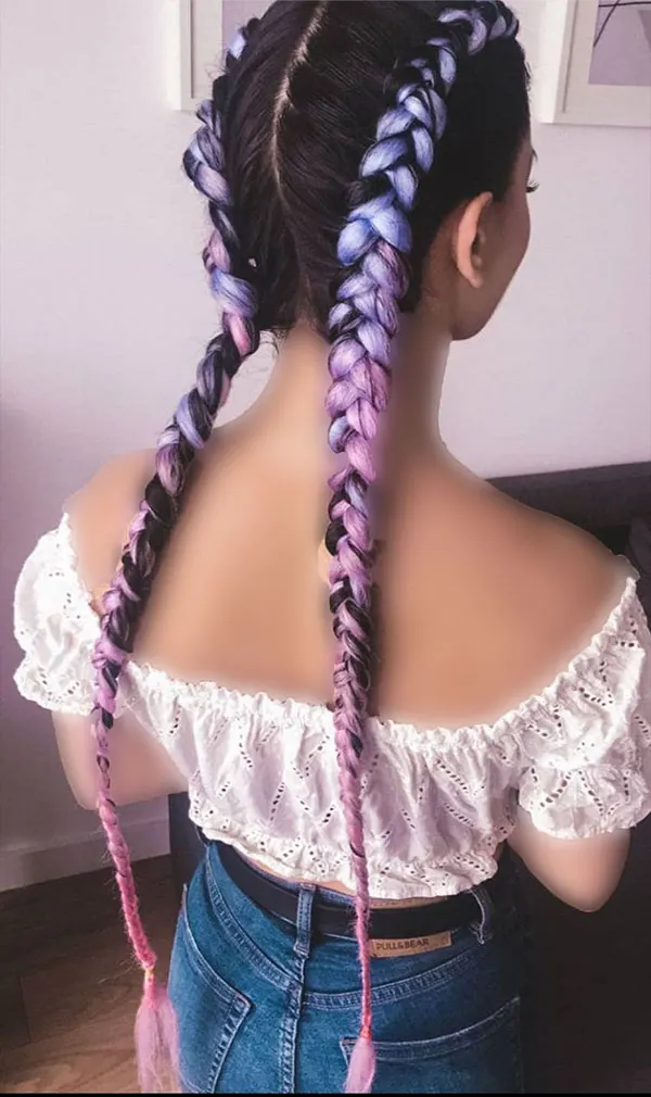 New braided hairstyles for girls with colored hair 2
