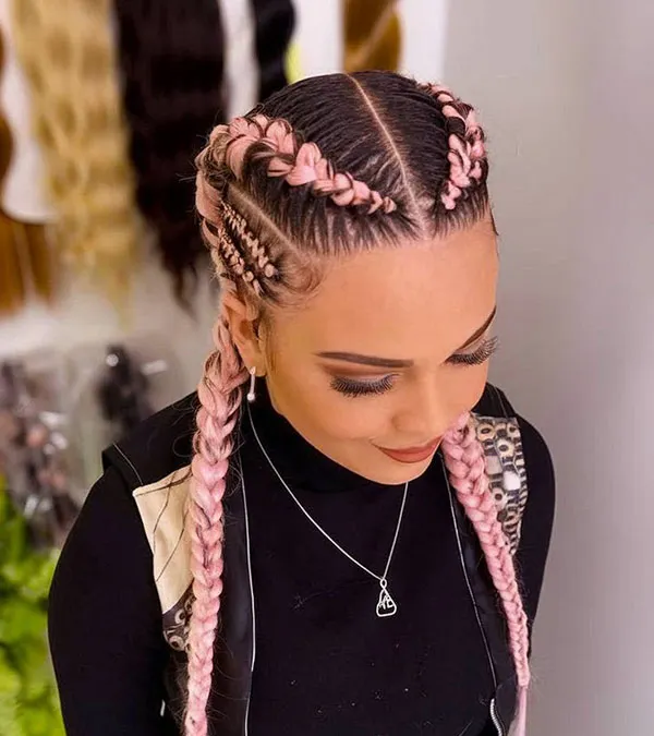 New braided hairstyles for girls with colored hair 23