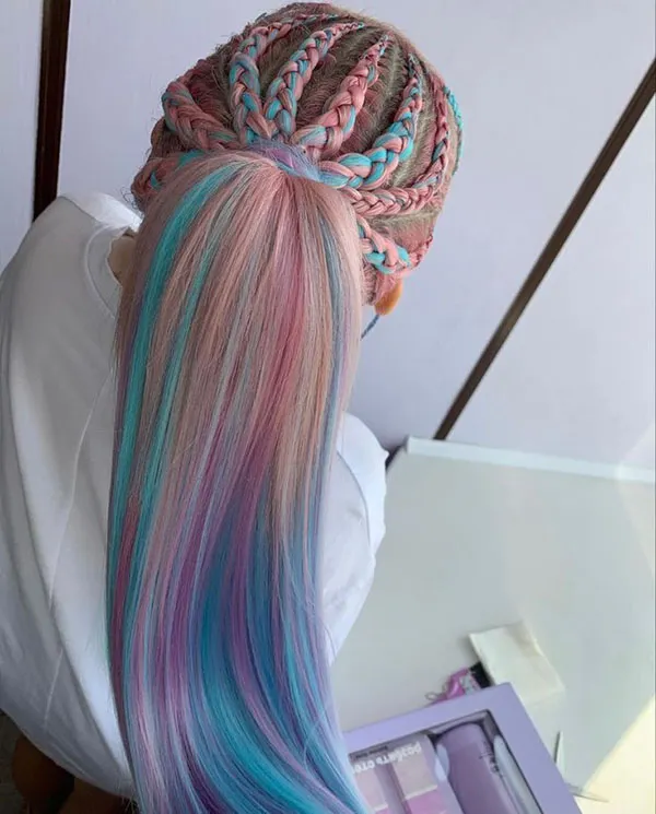 New braided hairstyles for girls with colored hair 24