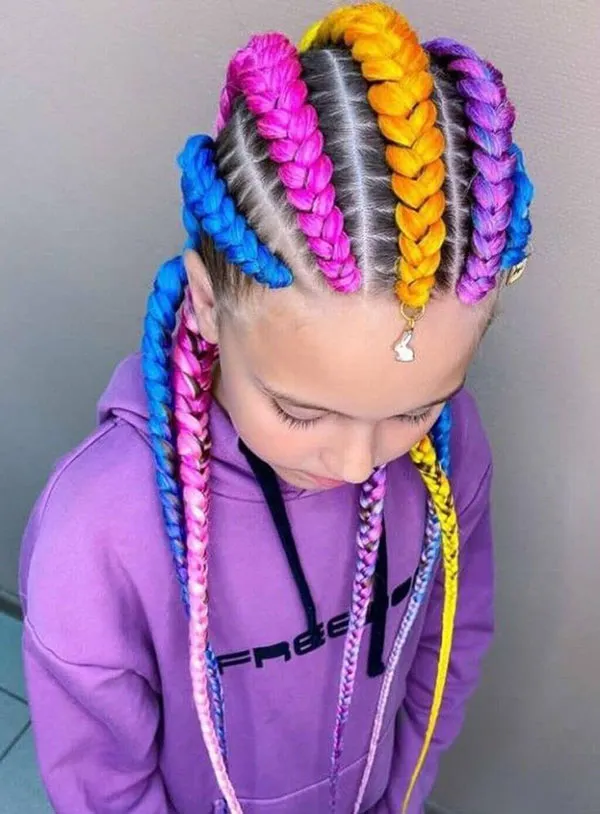 New braided hairstyles for girls with colored hair 31