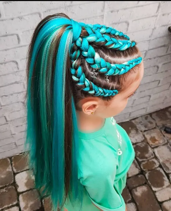 New braided hairstyles for girls with colored hair 6